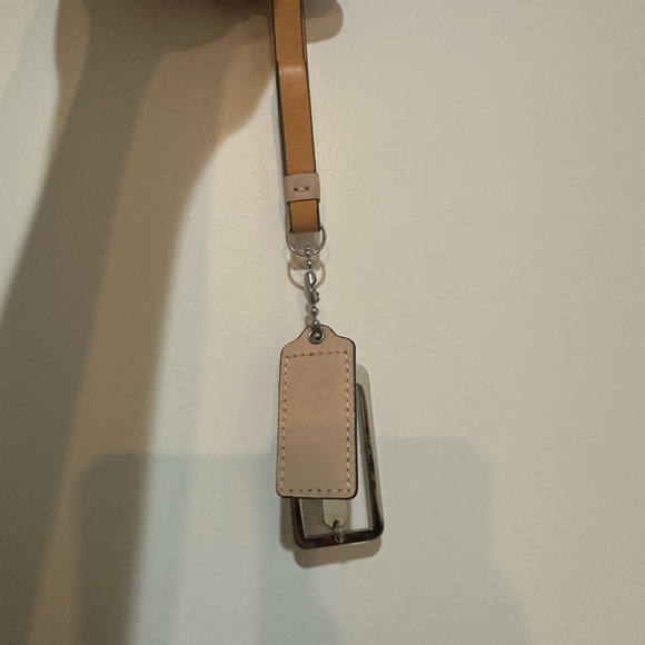 Coach Silver and Tan Leather Keychain - Picture 5 of 6